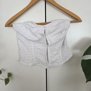 White strapless top