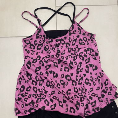 Fishbone Top with Leopard Print