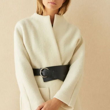 Ivory belted wool coat Ba&Sh
