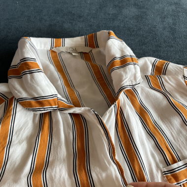 Gestreifte Cropped Bluse Gr. 42
