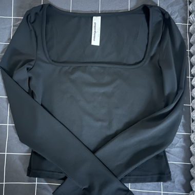 Missguided schwarzes Langarmtop