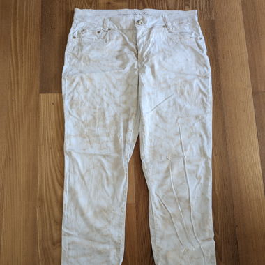 Tolle Stoffhose, golden marmoriert, Gr. L
