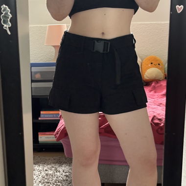 Black cargo shorts