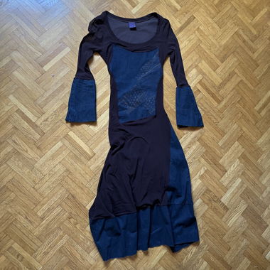 Abito lungo blu e marrone Legatte