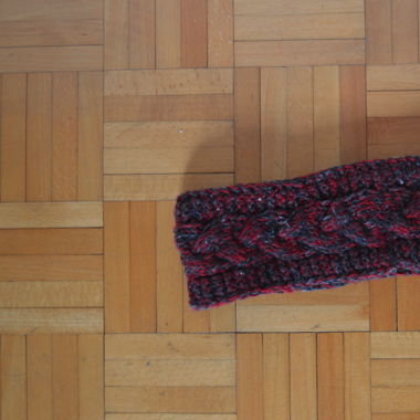 Stirnband rot-grau aus Nepal