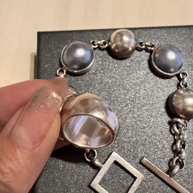 Gioielli in argento bracciale e un anello
