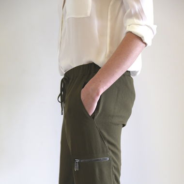 PANTALON CARGO KAKI HAUTE HIPPIE taille S