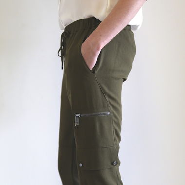 PANTALON CARGO KAKI HAUTE HIPPIE taille S