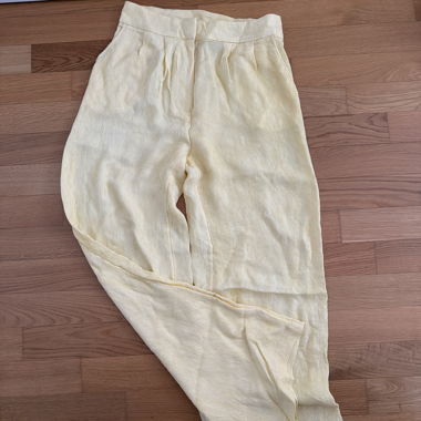 Beige Leinenhose