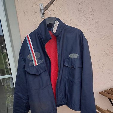 Veste de Travail Vintage Navy M L, Doublure Rouge, Fabriquée aux USA
