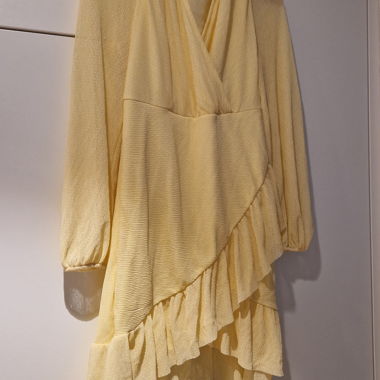 Vila Pleated Yellow Dress