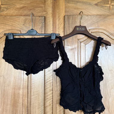 Zara Black Top and Shorts