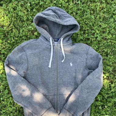 Sweat à capuche zippé gris Ralph Lauren