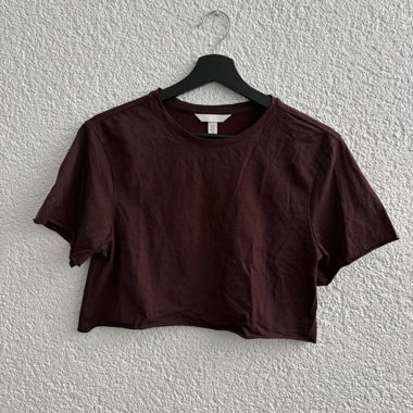H&M Crop top en brun foncé