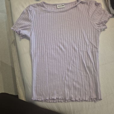 T-shirt côtelé lilas clair