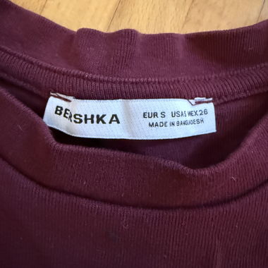 T-Shirt bordeaux Bershka Basic