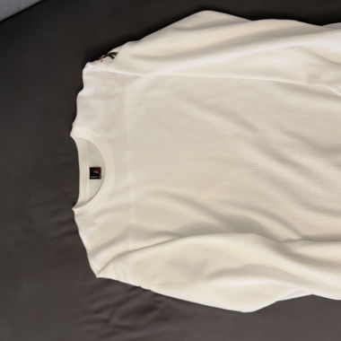 Maglione a coste waffle bianco di derschütze