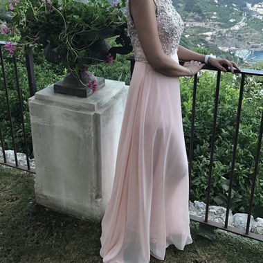Pink Sequin Evening Dress PRONOVIAS