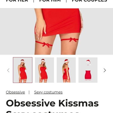Costume Sexy Obsessive Kissmas S/M
