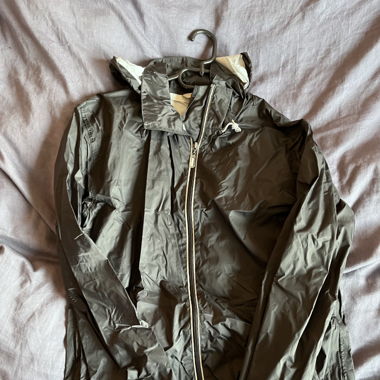 black rain jacket