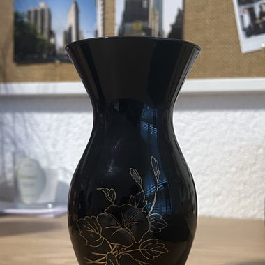 Schwarze Kristallglas Vase