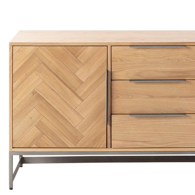 Sideboard Metall - Eiche / Silber
