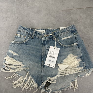 Short in denim blu