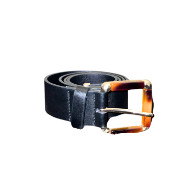 black leather belt