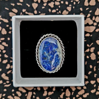 Bague réglable en lapis lazuli 