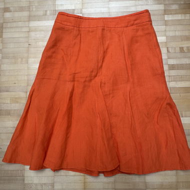 Linen mini orange skirt