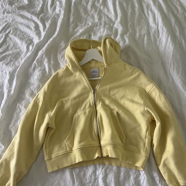 Yellow Zara zip-up hoodie