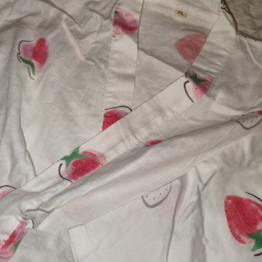 XL Kimono Pyjama-Set mit Erdbeeren