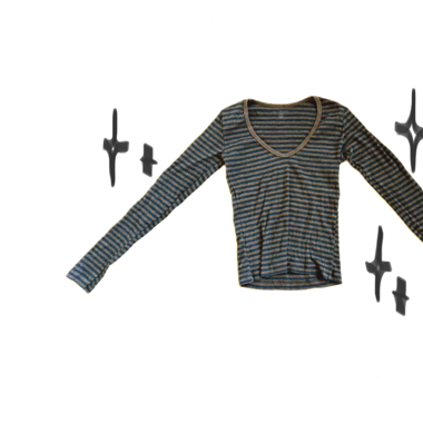 leah striped v-neck top 