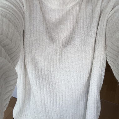 Pull en maille côtelée blanc