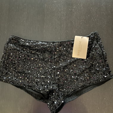 Black Sequin Shorts