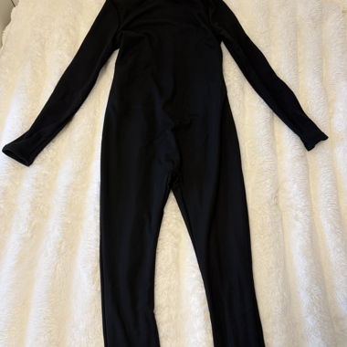 Schwarzer Langarm-Jumpsuit Thermo