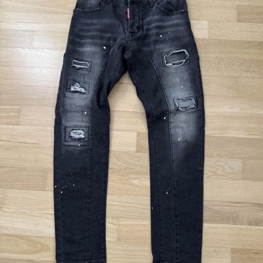 Dsquared Paint Splatter Slim Jeans Black