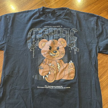 T-shirt oversize gris-noir XL