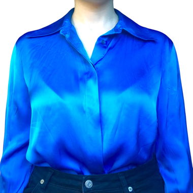 Massimo Dutti Royalblaue Schimmernde Bluse