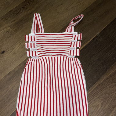 Weiss rot streifenkleid