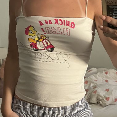 Y2K Glitter Print Crop Top