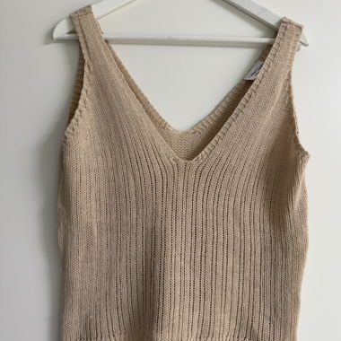 Beige Knit Tank Top