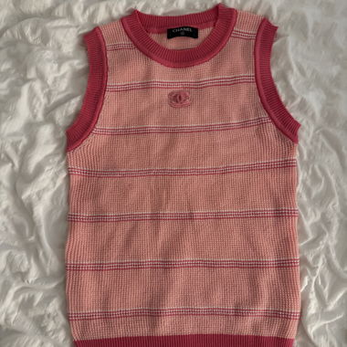 Haut en maille Chanel rose