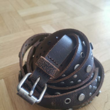 Ceinture femme cuir - made Italy - double cordon