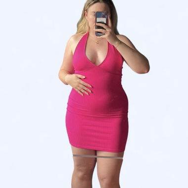 Pink Bershka halter dress, size M