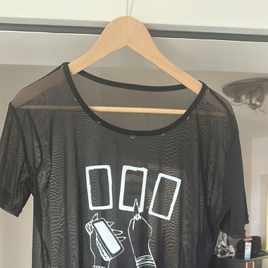 Gothic Mesh Bluse - Unikat