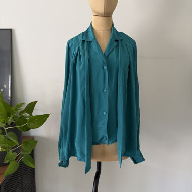 Blusa vintage verde smeraldo, Taglia M