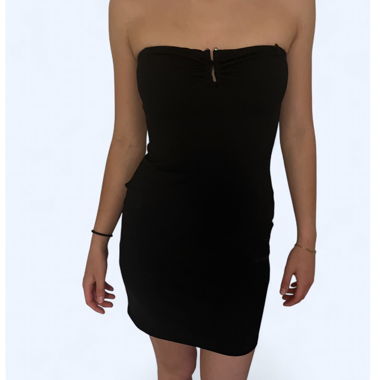 Schwarzes Bandeaukleid H&M