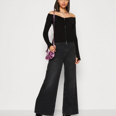 Jeans a zampa / Culotte - denim nero