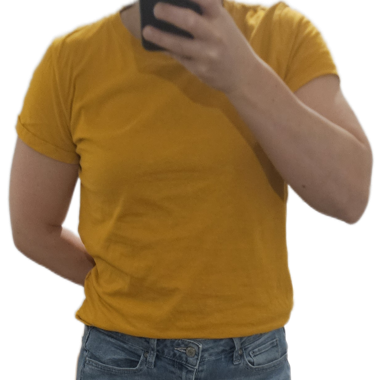 Gelbes Basic Baumwoll- T-Shirt